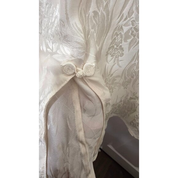 Private Luxuries Women Plus Size Ivory Floral 100% Silk Slip Pajama Dress XXL - Picture 5 of 10